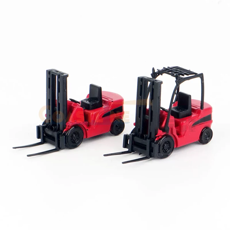 1/76  Small Forklift Cargo Wine Barrel Static Scene Ornament Simulated Plastic Model Children's Gifts