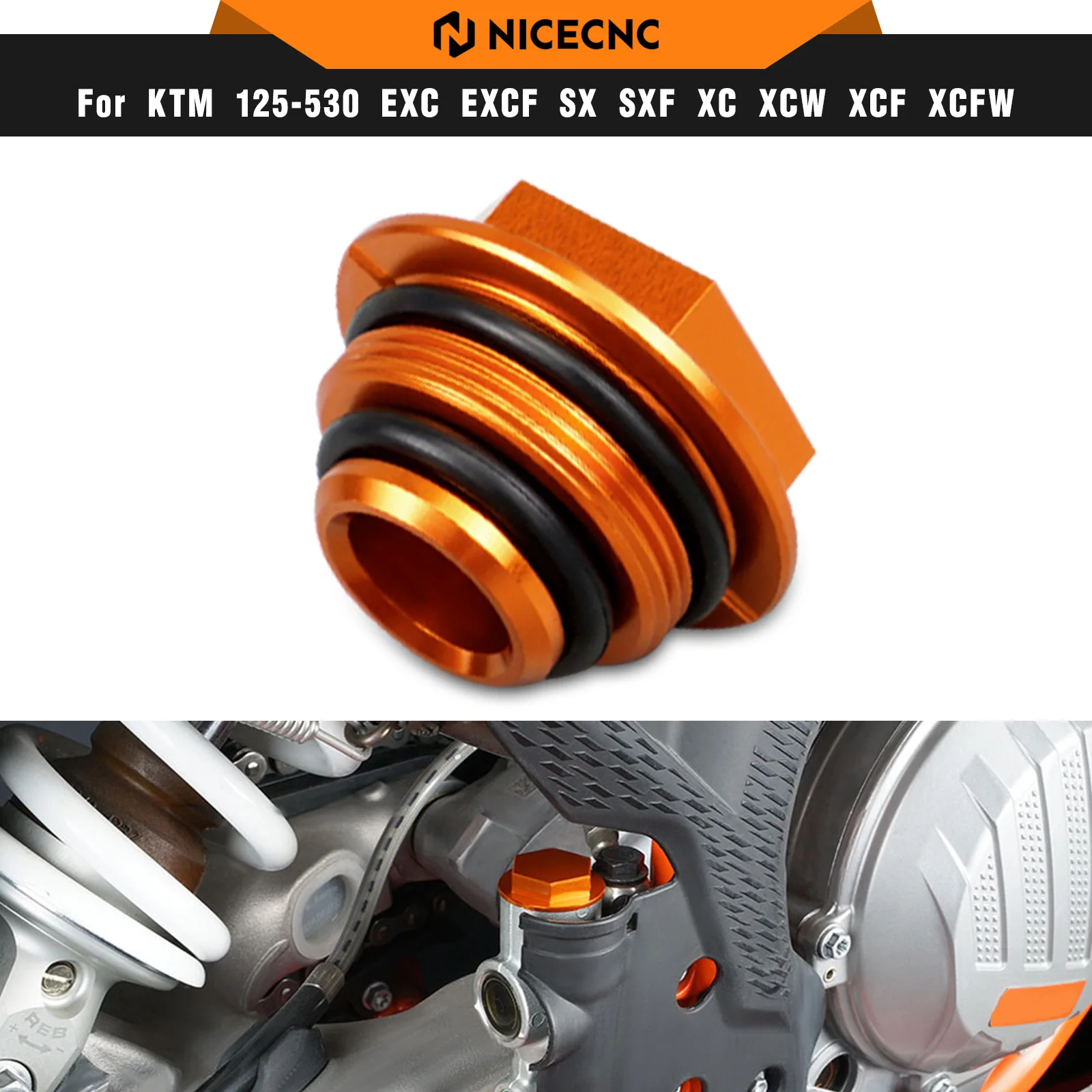 NICECNC For KTM EXC 300 2004-2023 Rear Brake Reservoir Cover Cap For KTM EXC-F 350 SX 125 SX-F 450 Husqvarna TE 300 GasGa EC 300
