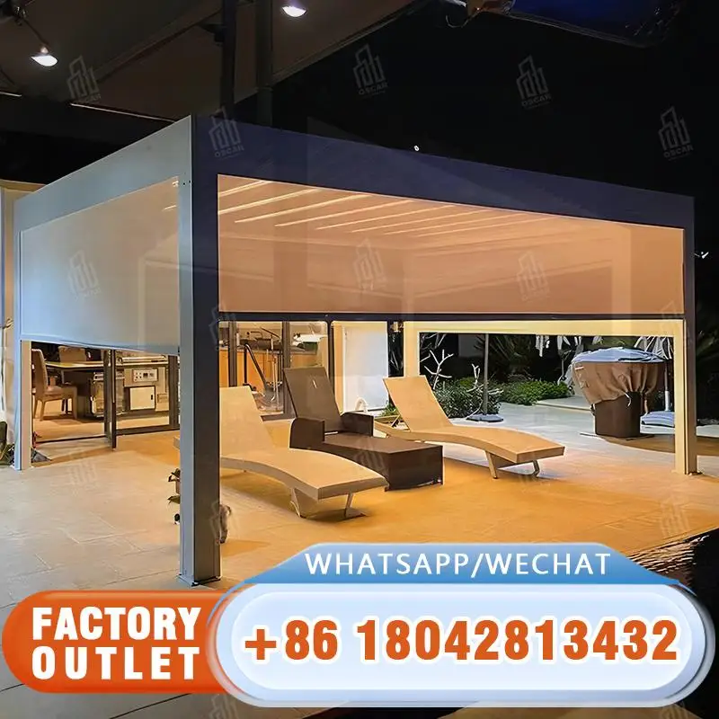 

3X3m 3X4m 4X4m 6X4m Outdoor Aluminum Louvre Prefab Structures Luxury Readytoship for Garden Patio Backyard Pergola