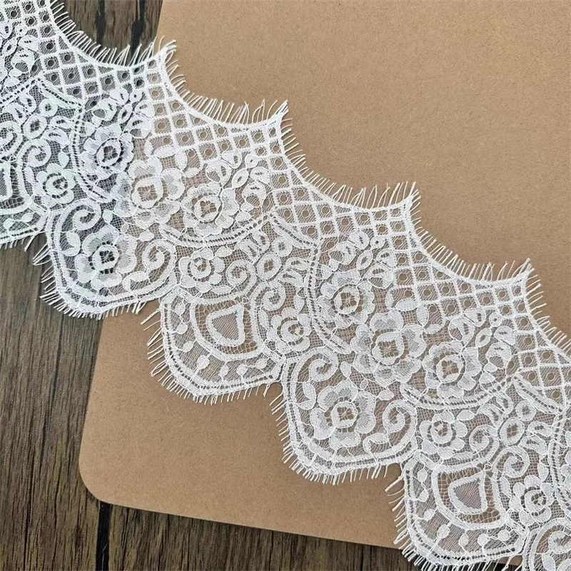 African lace fabric 2024 high quality 1yard nylon cotton strands, wavy eyelashes, DIY clothing wedding dress veil accessories