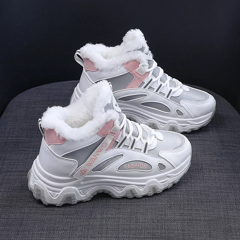 Zapatillas de deporte informales para mujer, zapatillas gruesas de suela gruesa de bloque de Color, zapatos de tenis de plataforma antideslizantes