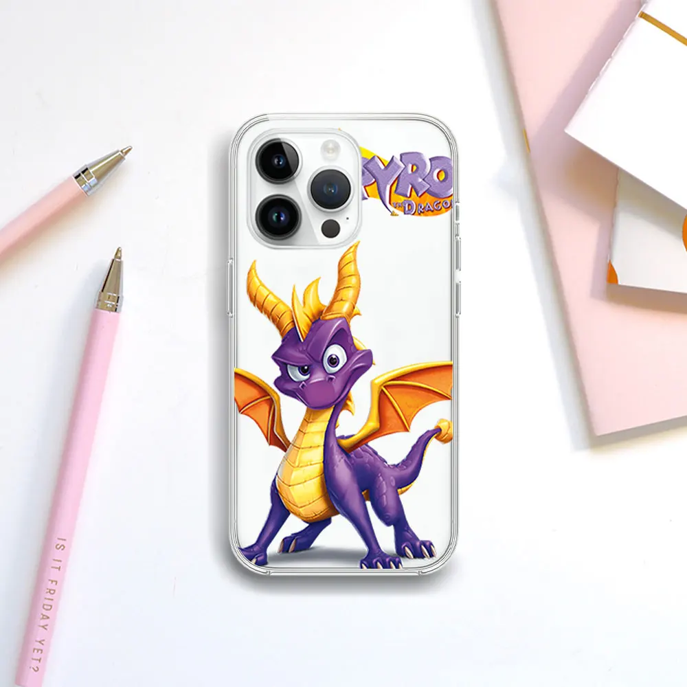 D-Dragon S-Spyro Game Transparent Phone Case For Samsung S21 S22 S23 S24 PLUS ULTRA  A04 A14 A23 A31 A34 A35 5G Shell