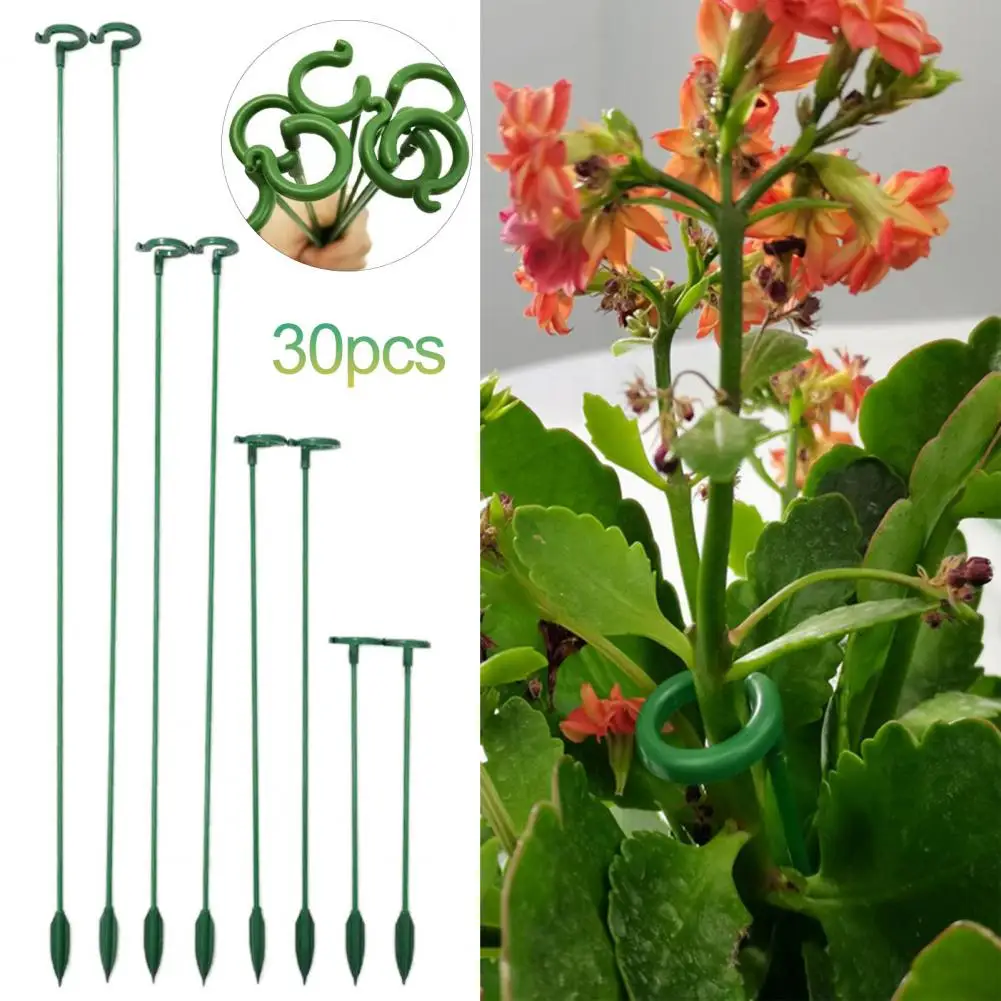 30Pcs Plant Support Stakes Single Plant Stem Flower Support Rod Indoor Outdoor Plants Rose Orchid Flowers Stem Support Poles