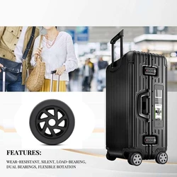 Luggage Wheels Replacement Trolley Case Pulley Wheel Universal Replacement 20-28 Inch Suitcase Wheels For Luggage