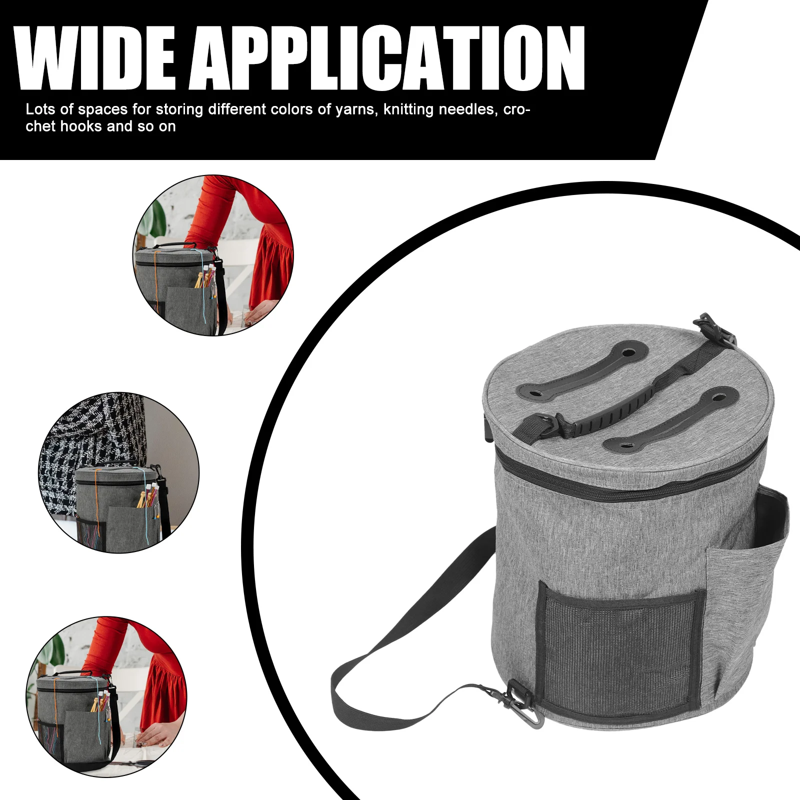 

Baseball Bucket Cover Yarn Storage Bag Oxford Cloth Durable Lightweight Knitting Organizer For Crochet Wool Travel Outdoor