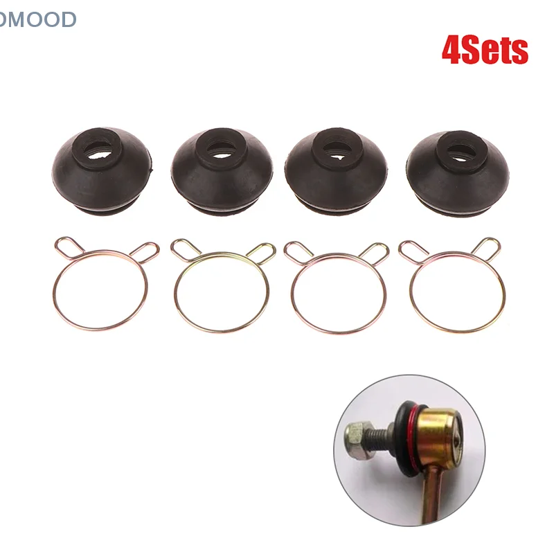 4 Pcs Turn To Rod Arm Ball Head Dust Protection Rubber Cover With Circlip For Chinese ATV Quad Go Kart