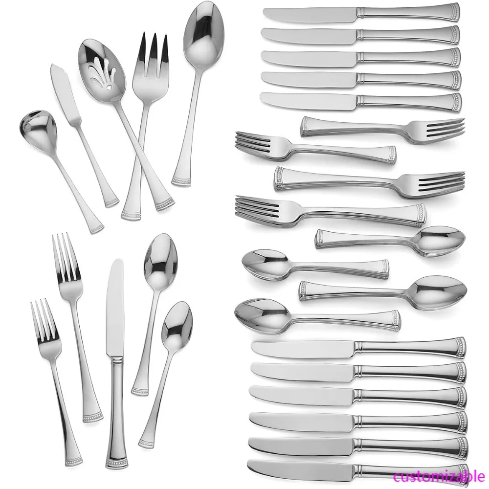 Lenox Portola 65-Piece Flatware Set - Premium Stainless Steel Tableware