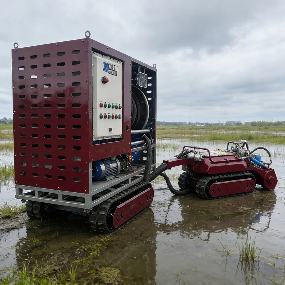 Professional Mobile Cleaning up the Sludge Platform Underwater Submersible Dredging Robot