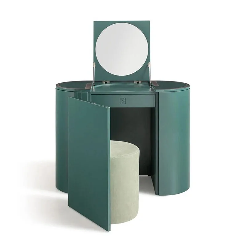 Italian high-end dresser storage cabinet integrates modern light luxury high-end solid wood with mirror makeup table