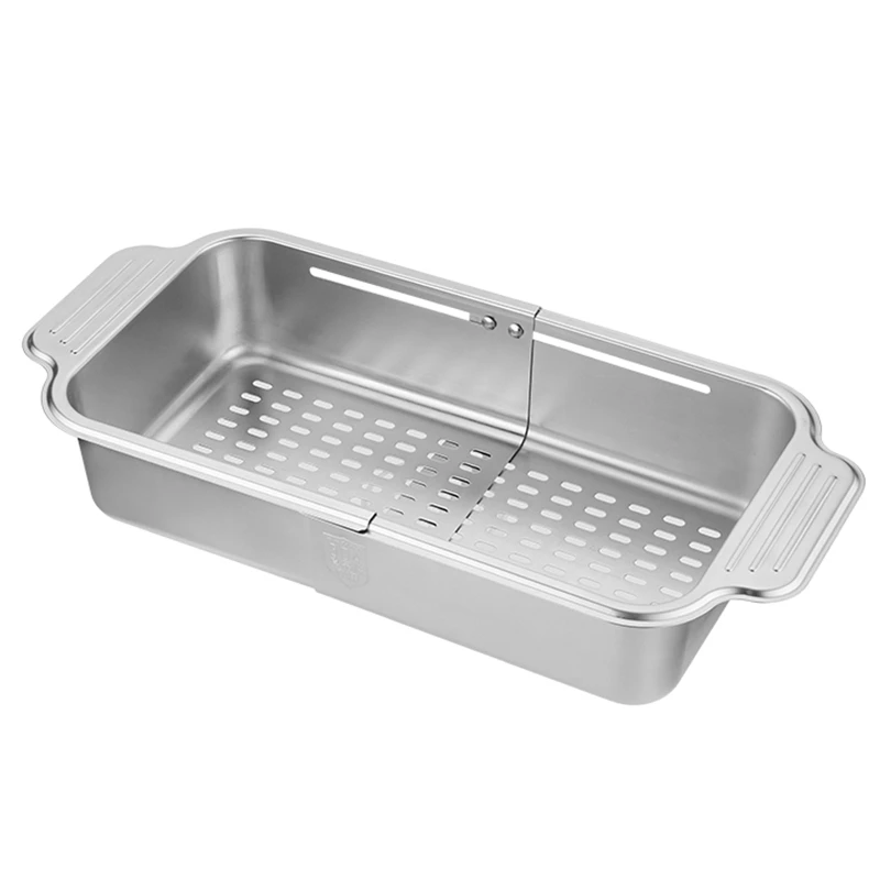 Telescopic Drain Basket Expandable Stainless Steel Dish Drying Rack Over Sink for Sink Items Storage & Drying