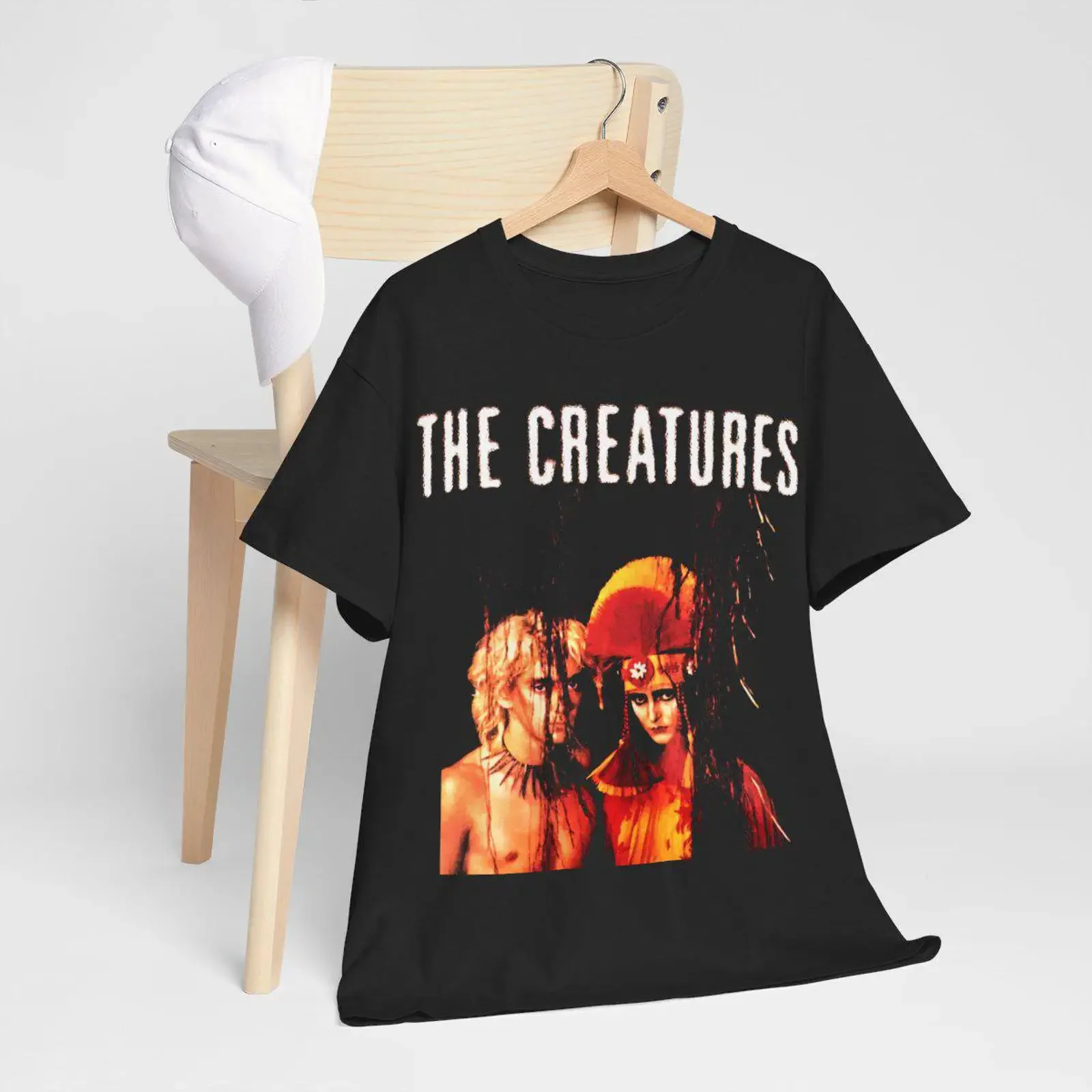 The Creatures Band T shirt vintage Washed streetwear Casual Comfortable Stretched graphic Slightly Stylish homme Unisex