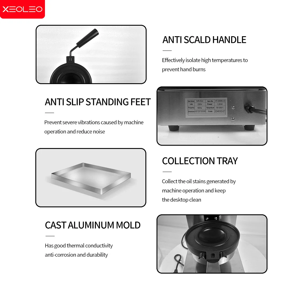 Xeoleo cnc versão sorvete waffles ufo hambúrguer fabricante hamburgo gelato panini máquina de imprensa sanduíche com logotipo ufo