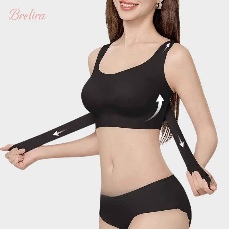 Brelira Wireless Posture Correction Bra For Women Seamless Push Up Bralette With  Back Support For Daily Shaping Lingerie