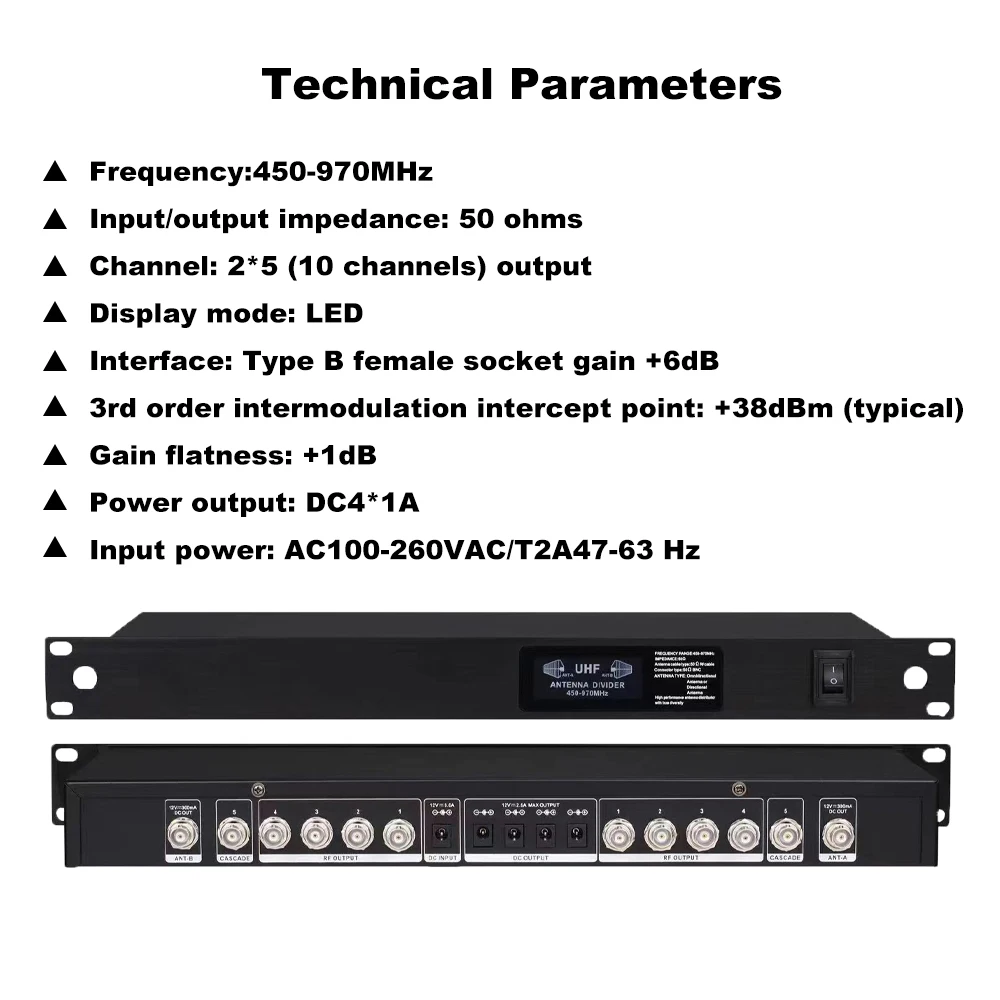Paulkitson UA895-U85 10-channel professional Stage Wireless Microphone Signal Distribution System 450-970MHz Wireless Microphone