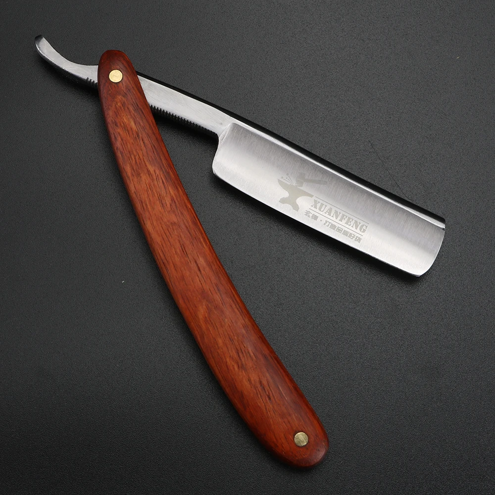 XUAN FENG Rosewood Handle Folding Razor 9cr18 Steel High Hardness Sharp Straight Razor Men's Razor