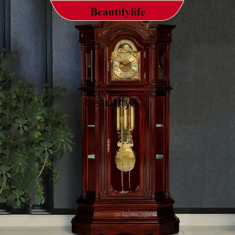 

F132 Villa Germany Helmler mechanical floor clock living room home Chinese retro European floor clock pendulum clock