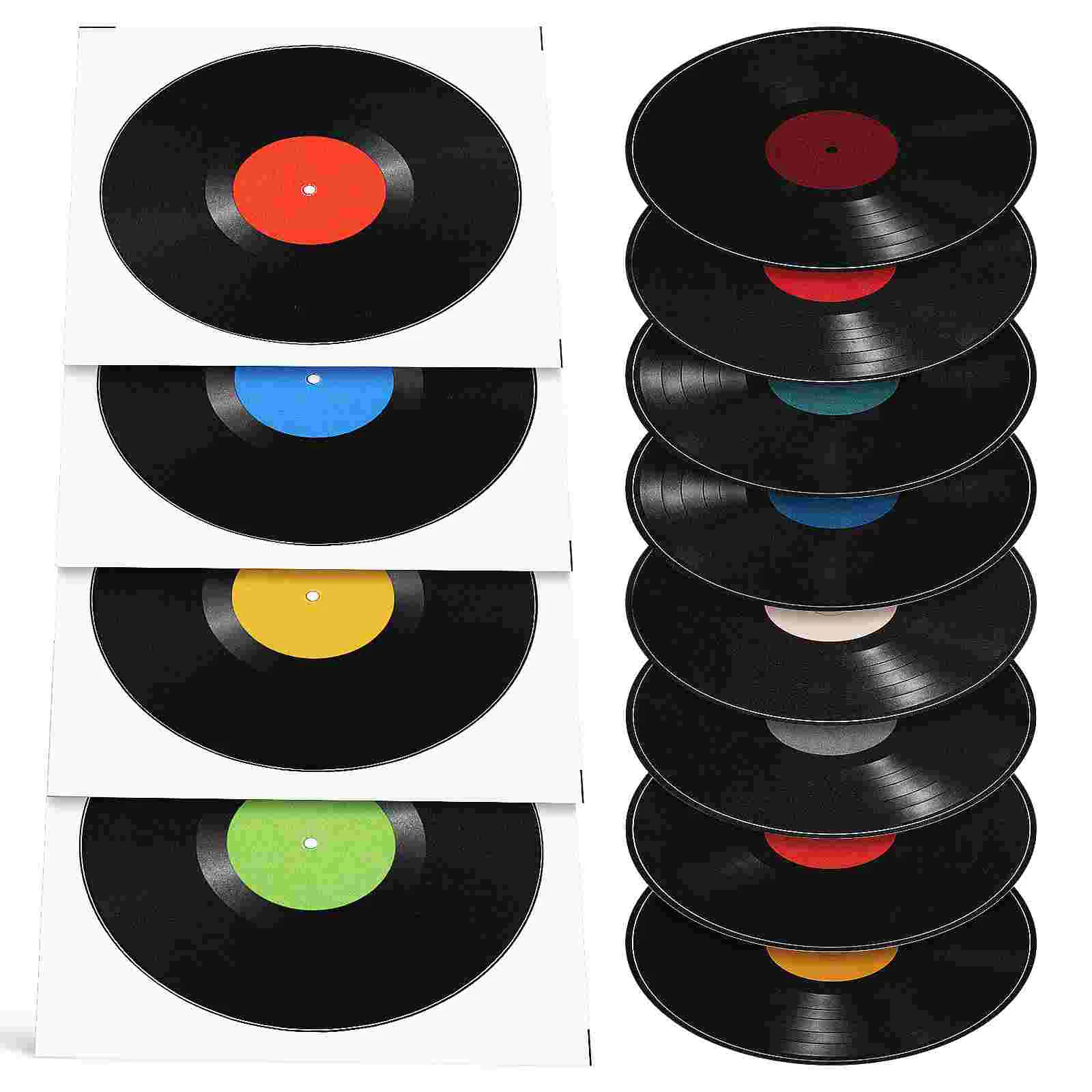 12 Pcs Vinyl Records Decors Wall Decorative Records for Home Bars Music Room