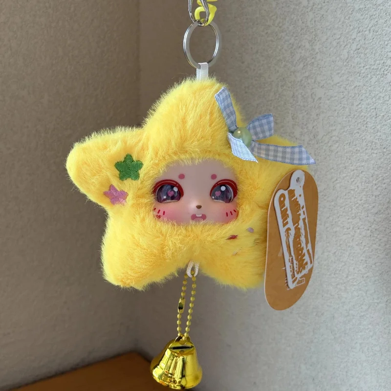 Porte-clés en peluche étoile porte-bonheur, mignon, créatif, sac à dos en vinyle, pendentif rose, décoration de voiture, cadeau de noël pour filles, nouvelle collection