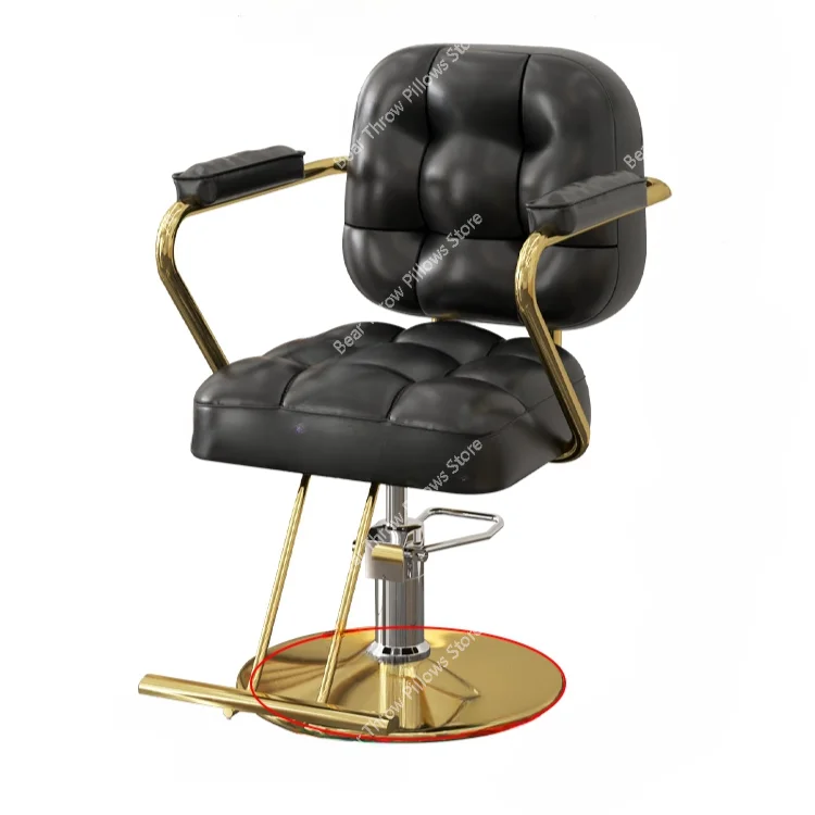 

Luxury Leather Salon Chair Iron Beauty Barber Swivel Hairdressing Hidraulic Leg Cadeira De Barbeiro Furniture