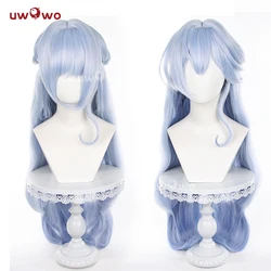 UWOWO 로빈 가발 게임 혼카이 스타 레일 로빈 싱어 페나코니 코스프레 가발 긴 머리 라이트 블루 80CM 헤어 할로윈 가발