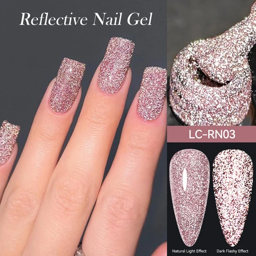 LILYCUTE 7ML Rosa oro Gel reflectante esmalte de uñas Superflash brillante láser brillante para manicura arte de uñas barnices de Gel UV