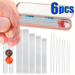 5/6PCS Beading Needles Big Eye Seed Beads Needles DIY Necklace Bracelet Tools Stainless Steel Pearls Threading Pins for Jewelry
