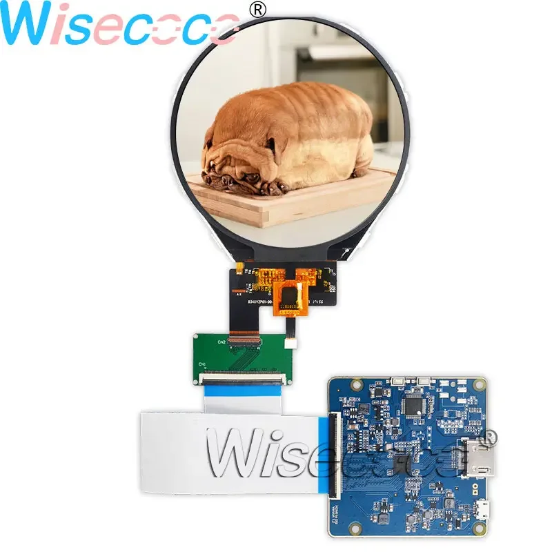 3.4 Inch IPS Circular Round LCD Display 800*800 Screen With PCAP Touch Panel MIPI Controller Board For Monitor