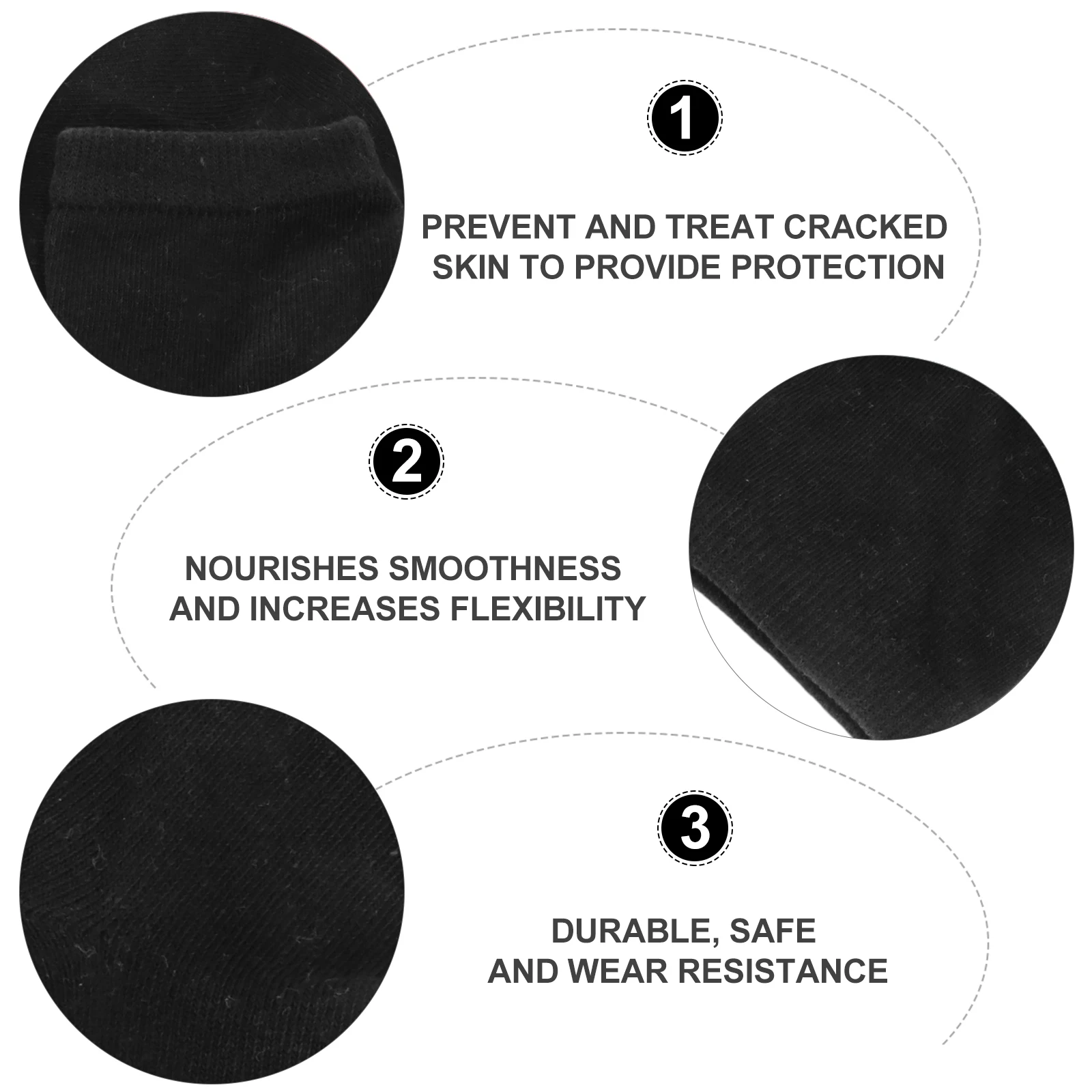 

Cracked Moisturizing Gel Socks Hydrating Heel Protector Repair Black Cotton Ankle Anti-crack