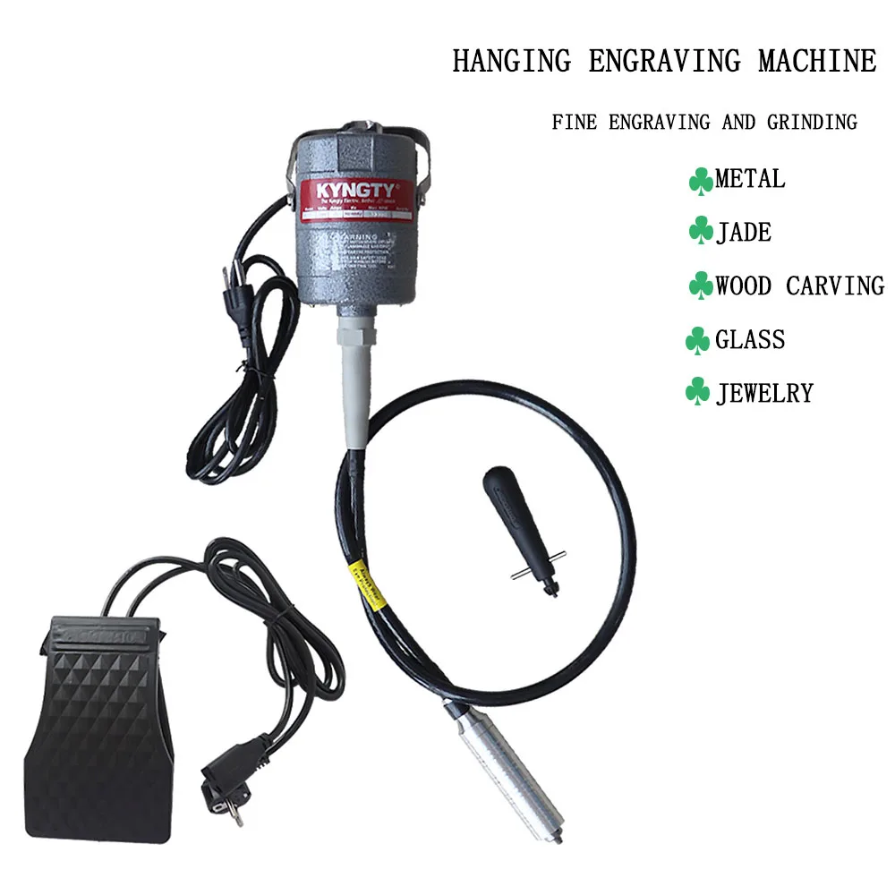 Flex Shaft Grinder Rotary Tool Hanging Grinding Machine with 3-Jaw Chuck& Stepless Speed Foot Pedal Power Multi-Function Tool