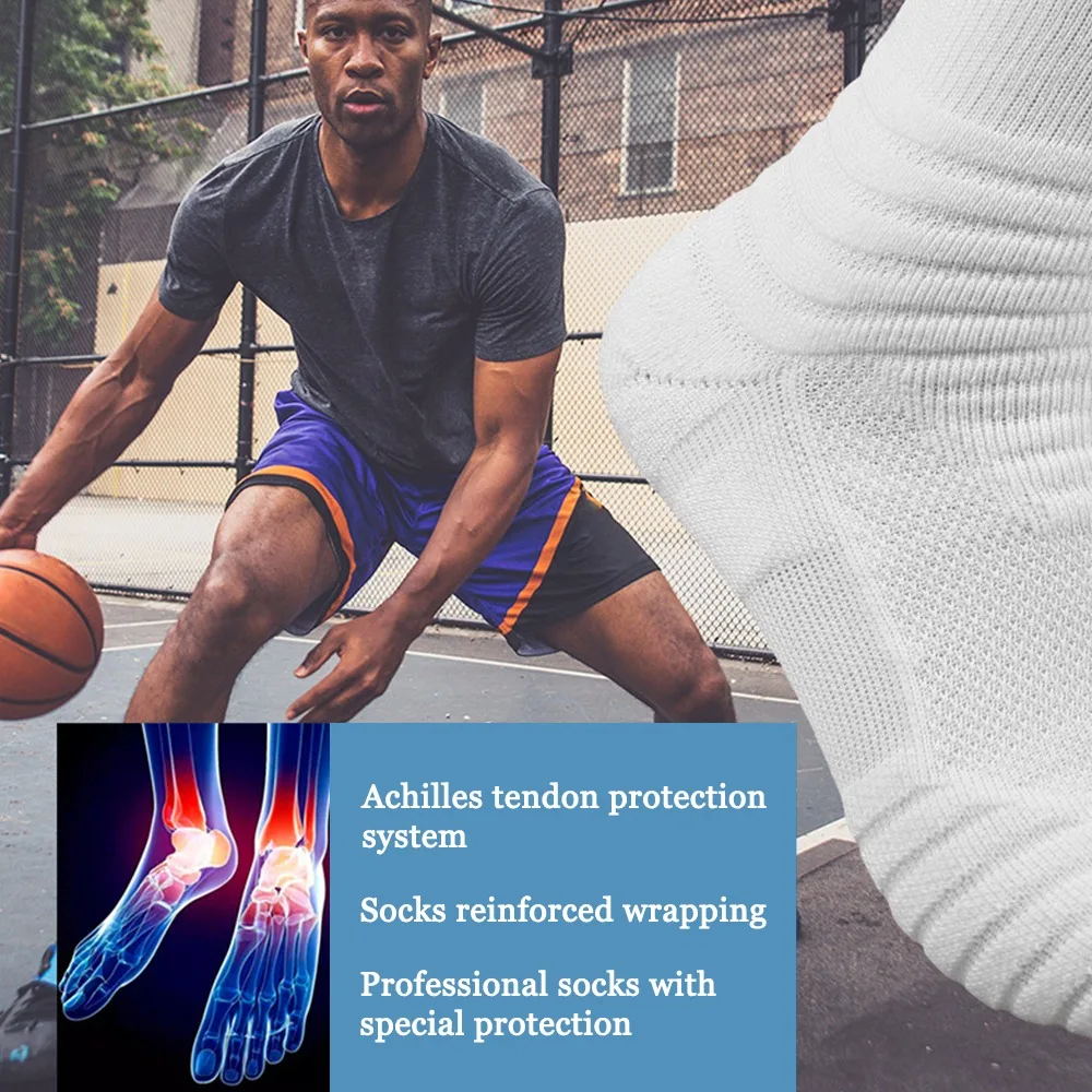 Novo algodão meias de futebol respirável anti-deslizamento meias de futebol engrossado tubo curto ciclismo meia masculina