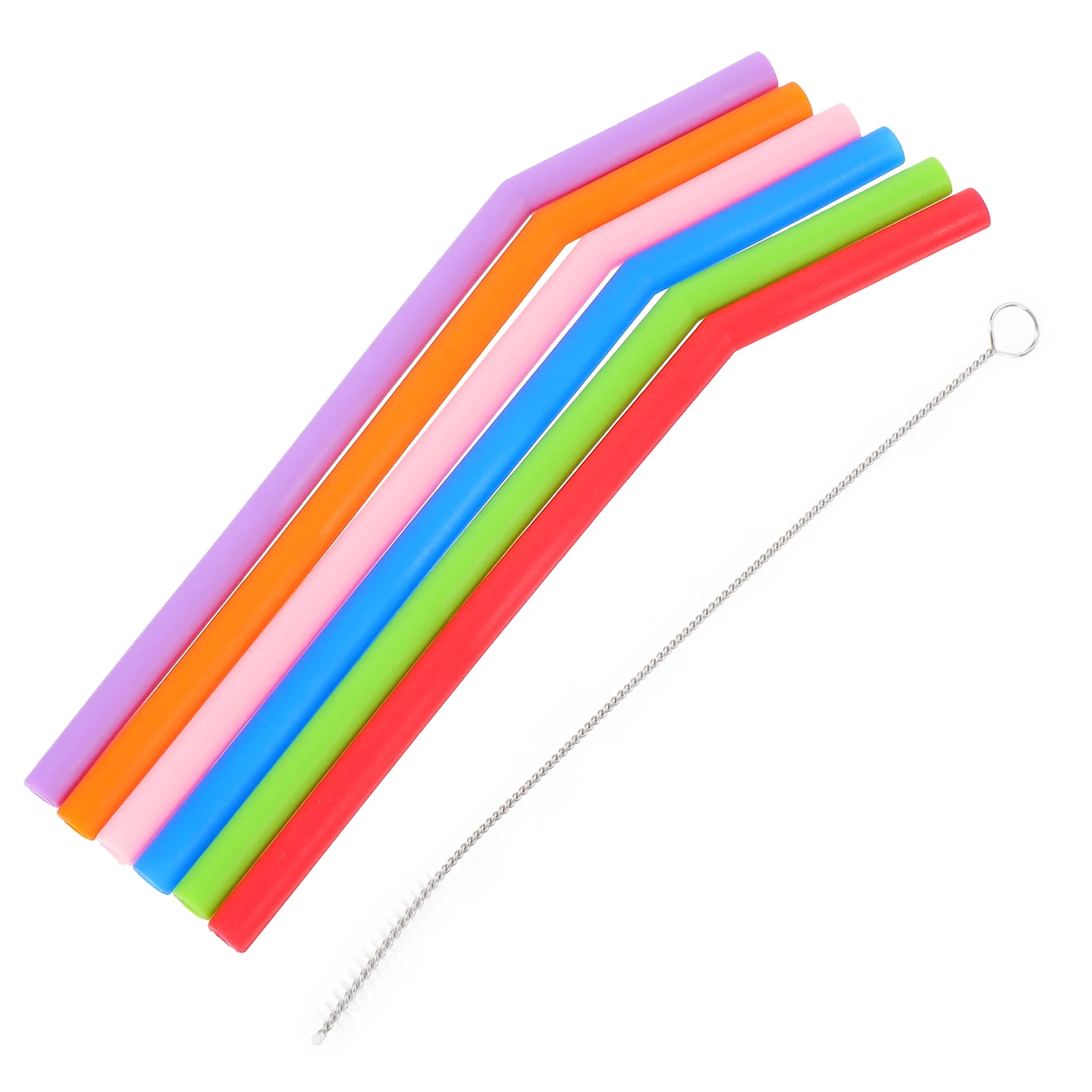 

6Pcs Reusable Silicone Straws for All Beverages Portable Eco Friendly Comfortable Drinking Experience Silicone Drink Straws