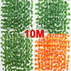 2/ 10M Artificial Ivy Garlands Greenery Rattan Creeper Green Leaf Vine DIY Hanging Plants Foliage Fake Flowers Leaves Home Decor