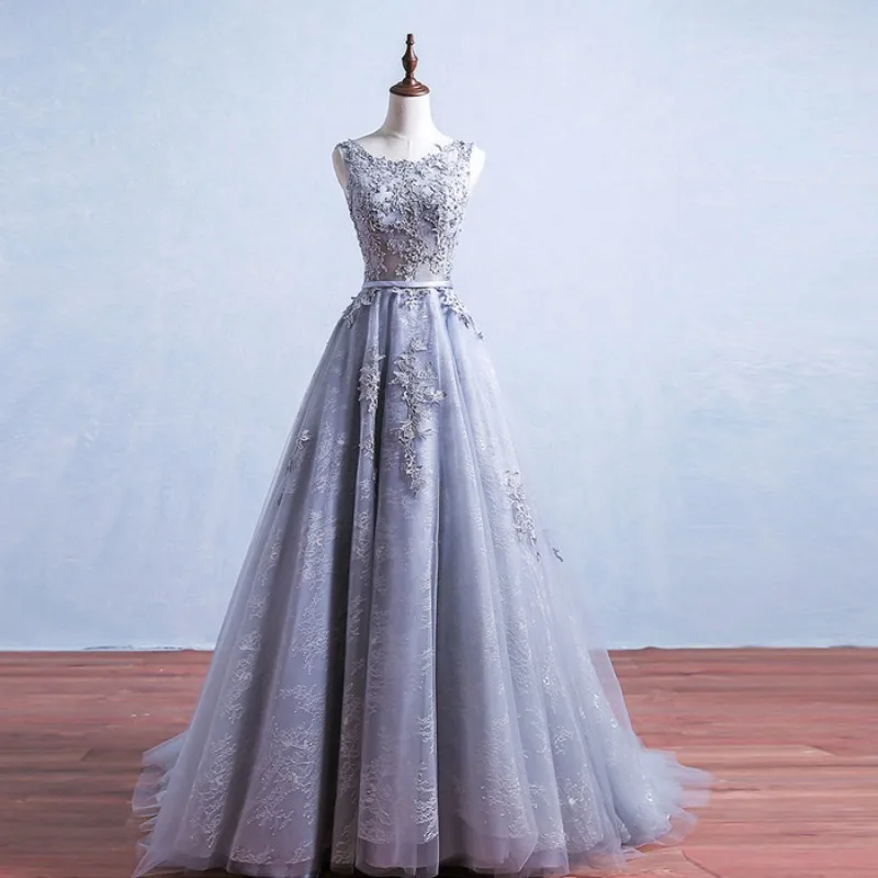 

2026 Новое женское сетчатое вечернее платье с вышивкой, модное дымчатое серое платье подружки невесты, модное утягивающее банкетное платье президента