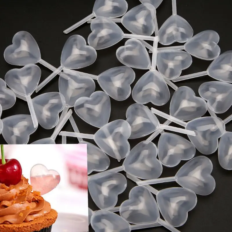 50Pcs Love Shaped Plastic Droppers Mini Plastic Pipettes Cupcake Making