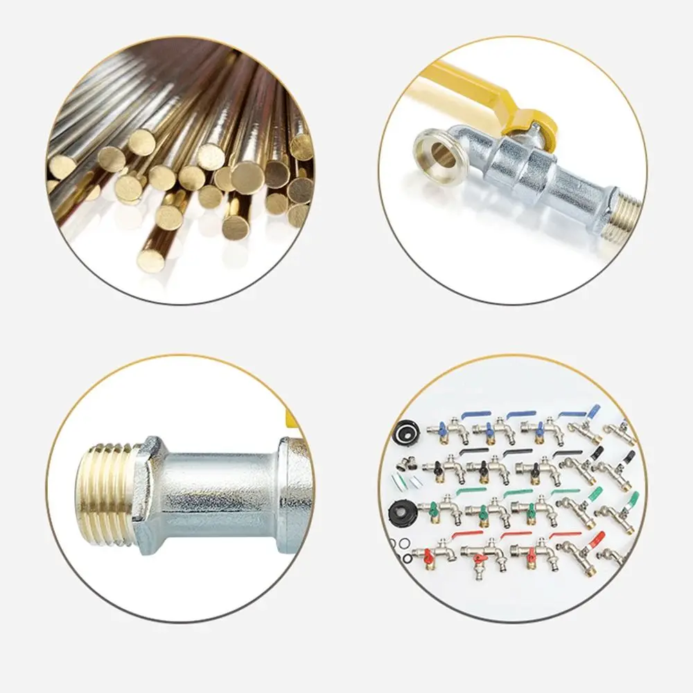 All Copper Tap Water Faucet 4/6/8 Points Garden Irrigation Valve Switch One Into One Out Thread Water Splitter Connector