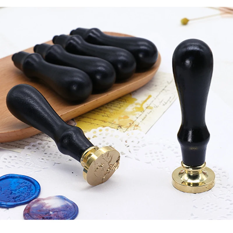 Retro Stamp Wooden Handle Antique Metal Sealing Handle Wedding Invitations Wax Seal Stamp DIY Handmade Art Crafts Gifts