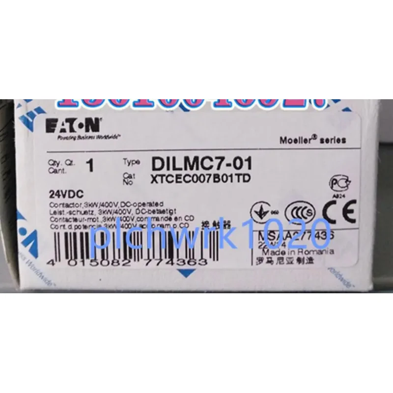 1 PCS NEW IN BOX EATON DILMC7-01(24VDC) contactor