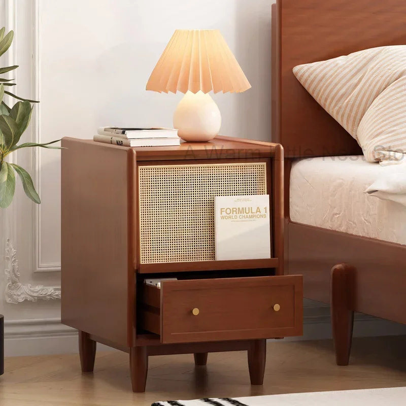 Comfortable Japandi Bedside Table Module Drawers Modern Small Bedside Table Storage Cabinet Mesillas De Noche Luxury Furniture