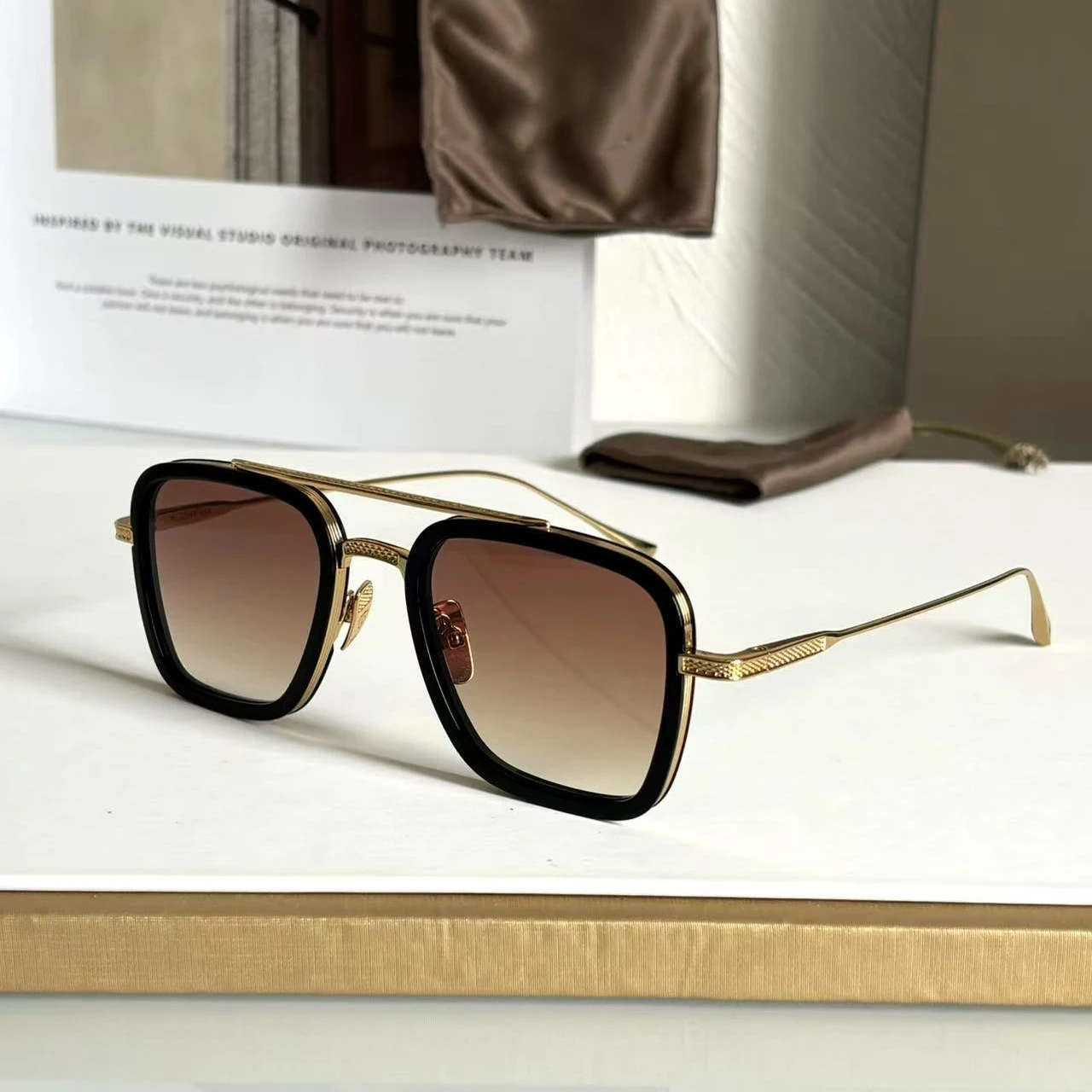 ADITA FLIGHT 006 Designer zonnebril van topkwaliteit voor heren Titanium stijl modeontwerp luxe zonnebril voor dames met doos