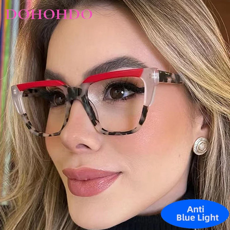 

Trendy Classic TR90 Cat Eye Square Anti-Blue Light Glasses Women Men Trendy Brand Design Computer Optical Spectacle Eyeglasses