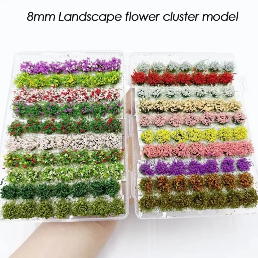 DIY Building Miniature Flower Cluster ABS Plant Materials Model Making Static Flower Tufts 8mm Height Railway Train