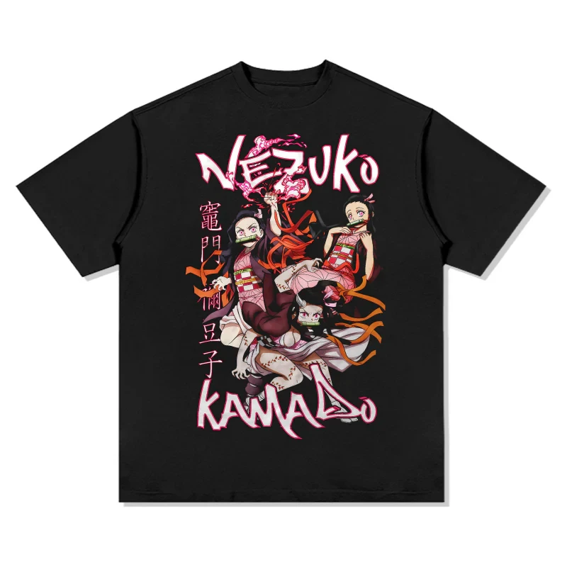 Dämon Slayer Japanische Anime Reine Baumwolle T-shirt Sommer Männer und Frauen Anime Enthusiasten Mode Casual Retro Streetwear T-shirt