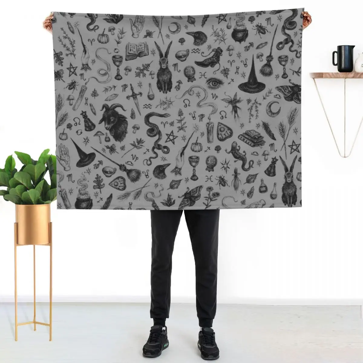 

Salem Witch Throw Blanket Plush Fuzzy Cozy Blanket for Couch Sofa