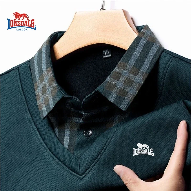 New Men's Embroidered Plush Long Sleeved Lapel Shirt, Autumn and Winter Two-piece Fashionable Casual Multifunctional Top