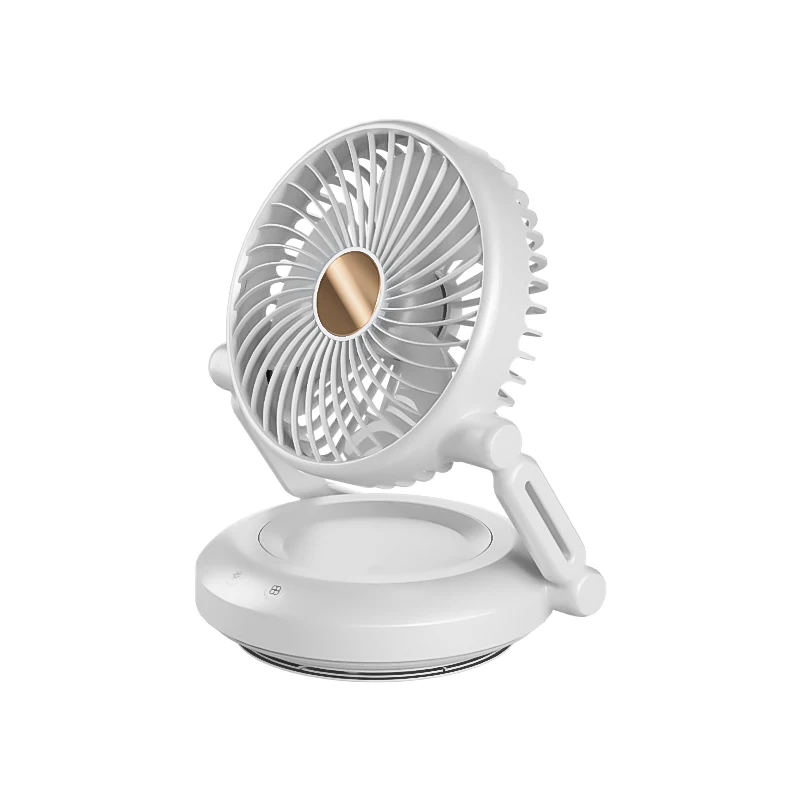 Small Fan Green and White Desktop Timer Mute Four-speed Adjustable Portable Fan Battery Charging Models Detachable