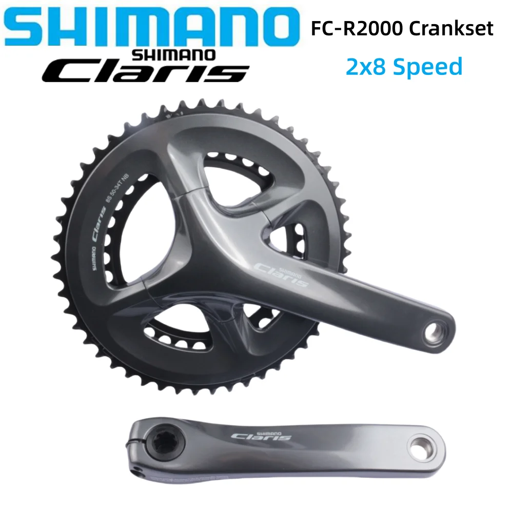 SHIMANO CLARIS R2000 Crankset 2x8 Speed FC-R2000 2-PIECE Bicycle Chainwheel 170MM/175MM For Road Bike Cycling Accessories