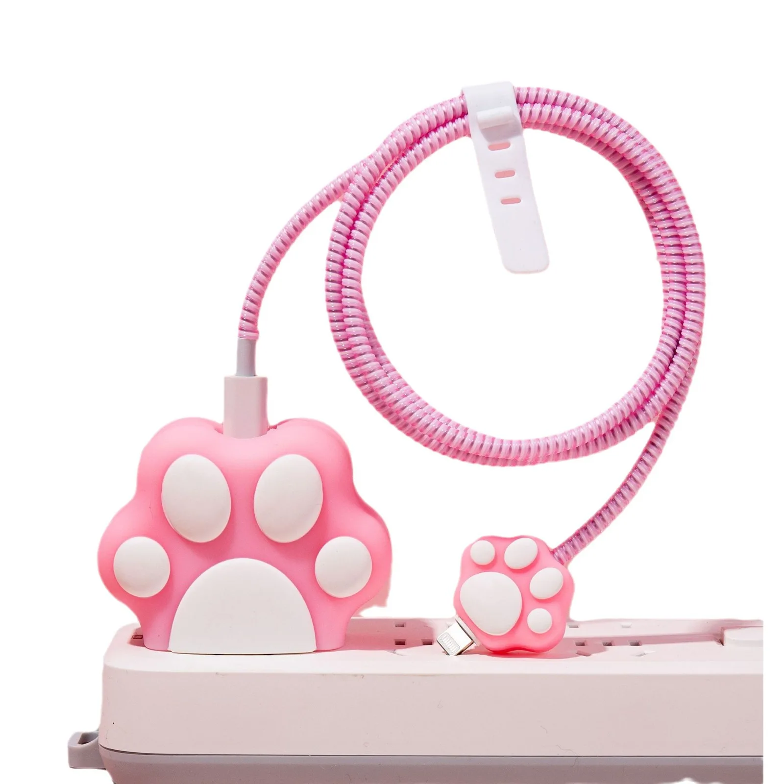 Charger Cable Protector For Iphone 14 13 12 18W/20W ipad Original Charger Protection Cover Pink Cat Data Line Winder Protective