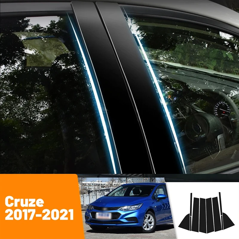 

For Chevrolet Cruze 2017-2021 2018 2019 2020 Carbon Fiber Window Door Column Deal B C Pillar Post Cover Trim Sticker