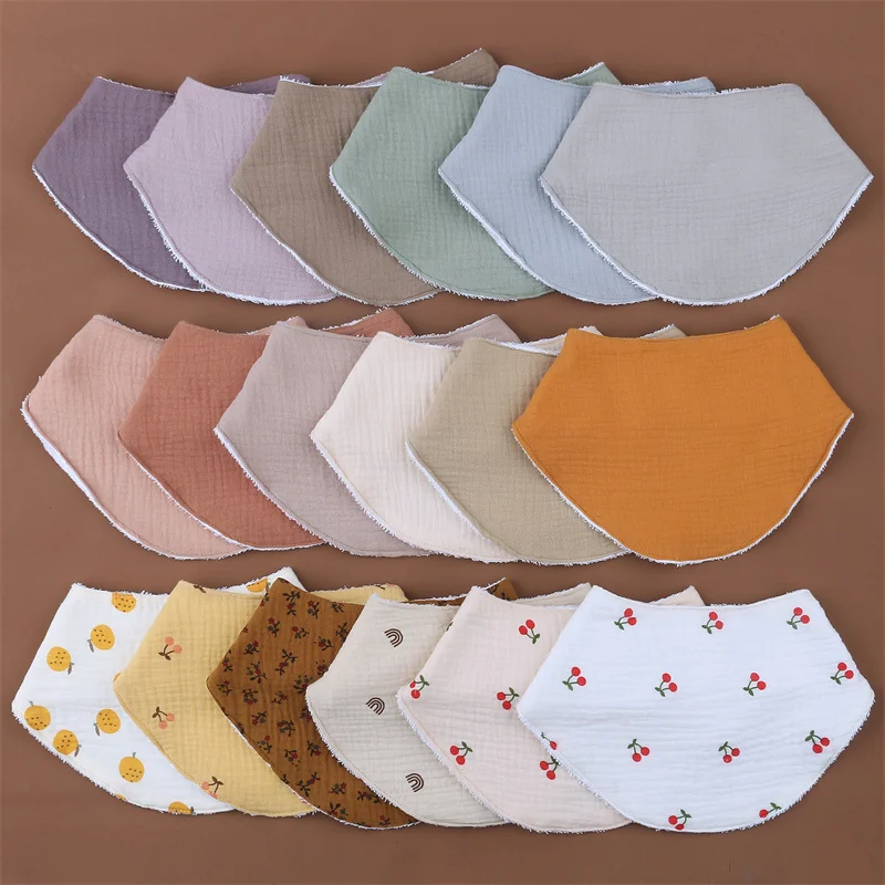 Poplittleone 1PCS  Baby Bibs Soft Cotton Waterproof Bib For Newborn Toddler Feeding Burp Cloths Towel Saliva  Bandana Scarf