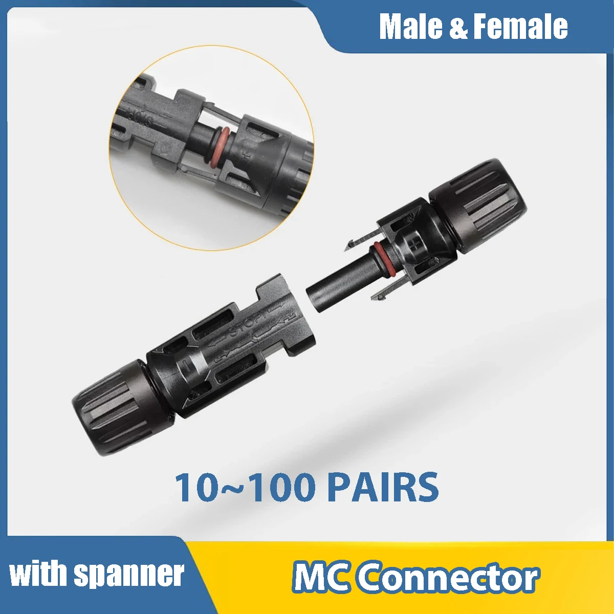

Солнечная панель Connector Stecker IP67 Водонепроницаемый 30A 1000V MC Комплект разъемов для фотоэлектрического кабеля «папа-мама» 10 100 50 пар опционально